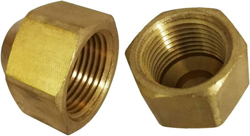 Legines 3/8" Flare Cap, Brass SAE 45 Degree Flare Tube Fitting, Pack of 2