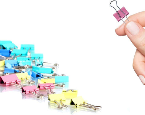 Mini Binder Clips, 120 Pack, 5/8 Inch, Standard 15mm, Color, Office Supplies with Mini Storage Boxes