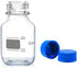 50ml Graduated Glass Round Media Storage Bottle with Blue GL45 Screw Cap, Lab Reagent Bottle