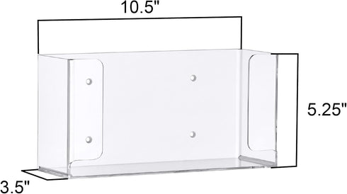 Amazing Abby Wall-Mounted Acrylic Glove Box Holder, Floating Glove Dispenser, Small Size