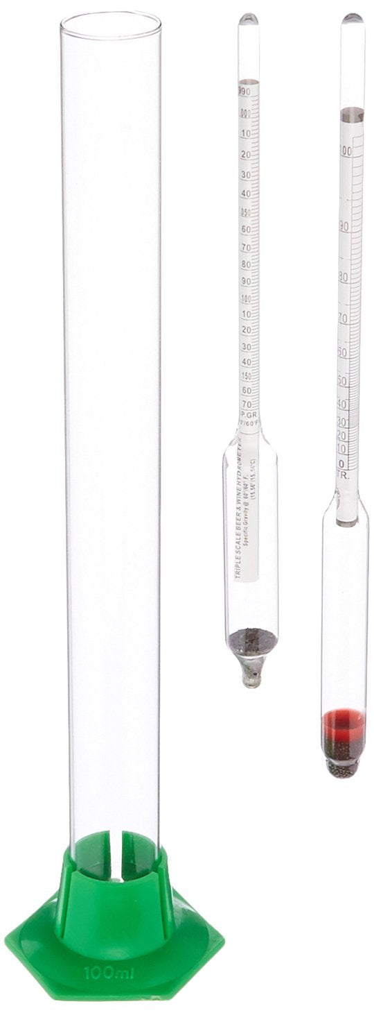 FastRack Hydrometer Kit - Triple-Scale Hydrometer for Alcohol 0-200 Proof, Test Jar for Wine, Beer, Mead, Kombucha