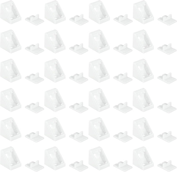 uxcell 24Pcs Plastic Corner Braces, 90 Degree Corner Bracket, Right Angle Corner
