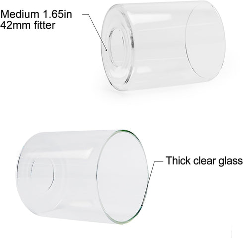 1 Pack 5.7" 4" 1.6" Zarbitta Clear Glass Lamp Shade Replacement, H, D, Opening, Replacement Glass Shades for Light