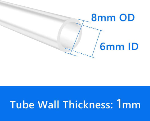 6mm 8mm (16.4 Quickun Pure Silicone Tubing, ID x OD High Temp Food Grade Tube Pure Silicone Hose Tube for Home Brewing