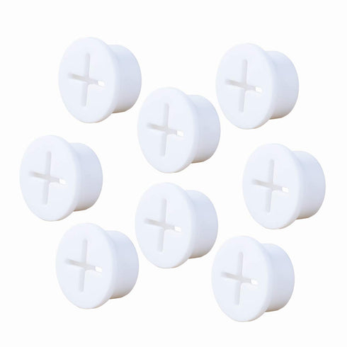 8 Pack Cable Cord Grommet, 3/4 Inch Flexible Wire Rubber Grommets for Cable Management, White