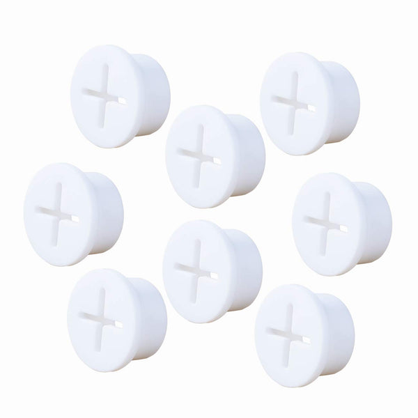 8 Pack Cable Cord Grommet, 3/4 Inch Flexible Wire Rubber Grommets for Cable Management, White