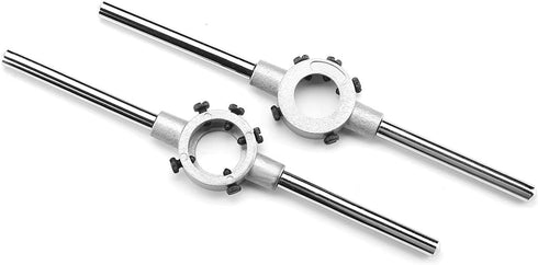 Die Stock Handle Wrench with Removable Round Handle Tools for Woodworking DIY, M7-M9 Metric Round Die Holder, 2pcs