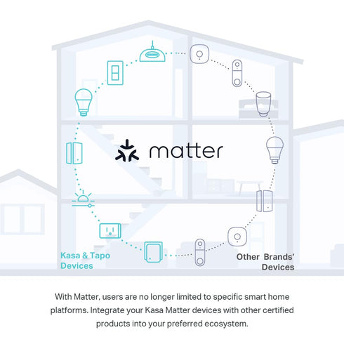 Kasa Matter Smart Light Switch, Voice Control with Siri, Alexa & Google Assistant, Easy Install, Single Pole, KS205