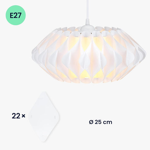 10" 22 kwmobile Puzzle Lampshade - Diameter DIY Ceiling Light Lamp Shade with Pieces - Flat Chandelier Design