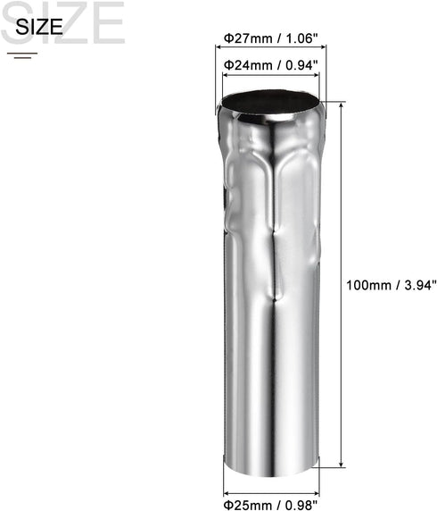 4 Inch Bulb Pack 6 MECCANIXITY Candle Socket Covers, Tall Chandelier Sleeves Light Base Holder, Silver