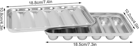 Purokise 6 Sausage Mould, Stainless Steel Sausage Mould with Lid Cavity Hot Dog Mold Baby Food Supplement Meat Sausage