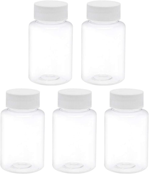 uxcell 100ml/3.4 oz PET Plastic Lab Chemical Reagent Bottles, Wide Mouth Liquid/Solid Storage Containers with Tamper