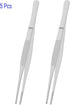 2 PCS 5 Inch Stainless Steel Tweezers with Blunt and Serrated Tips, Multipurpose Tool for Home, Lab, Craft