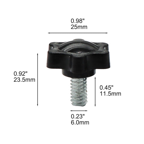 Aiwaiufu 1/4"-20 Threaded Knurled Thumb Nuts, Black Knobs Clamping Screws, Grip Knob Screw, 10 Pieces