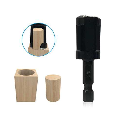 Wood Plug Cutters Set, 4 pcs Straight & 4 pcs Tapered with 1/4 Hex Shank, Cork Drill Bit Knives