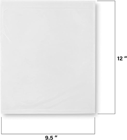 MT Products Clear Plastic Envelope Pouch, 9.5" x 12", Pack of 50 - Disposable Packing List for Shipping