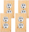 4PC Raw Wooden Solid Wood Outlet Covers, Decorative Wall Plate Bamboo Quality Light Switch Plate Cover Double Hole