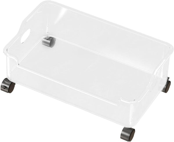 DimyFew Under Desk Book Storage Bin Under Desk Book Organizer with Wheels Storage