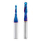 2 PCS Ball Nose Set CNC Router Bits, Carbide Ball Nose End Mill with Nano Blue Coating for Side Milling