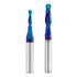 2 PCS Ball Nose Set CNC Router Bits, Carbide Ball Nose End Mill with Nano Blue Coating for Side Milling