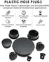 15PCS 1-1/4 In/32 mm Plastic Hole Plugs, Black Flush Mount Panel Plugs Button Locking Snap in Locking Screw Hole Cover