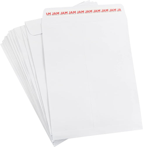JAM PAPER Open End Commercial Envelopes 8 3/4 x 11 3/4 with Peel and Seal Closure - White - 25/Pack