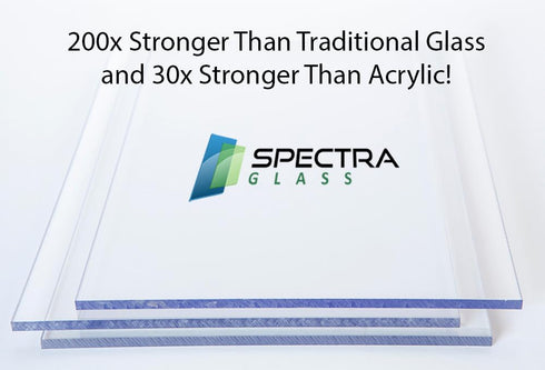12"x12" (1/8") Spectra Glass Clear Polycarbonate Sheet - UV Coated, Impact Resistant for DIY, Arts, Crafts