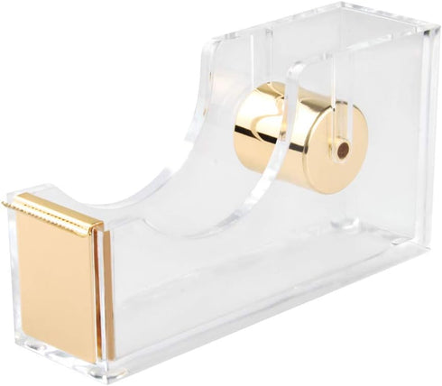 Gold Acrylic Stapler Set, Desk Accessory & Decoration Kit, Includes Clear Stapler, 1000 Staples, Tape Dispenser