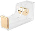 Gold Acrylic Stapler Set, Desk Accessory & Decoration Kit, Includes Clear Stapler, 1000 Staples, Tape Dispenser