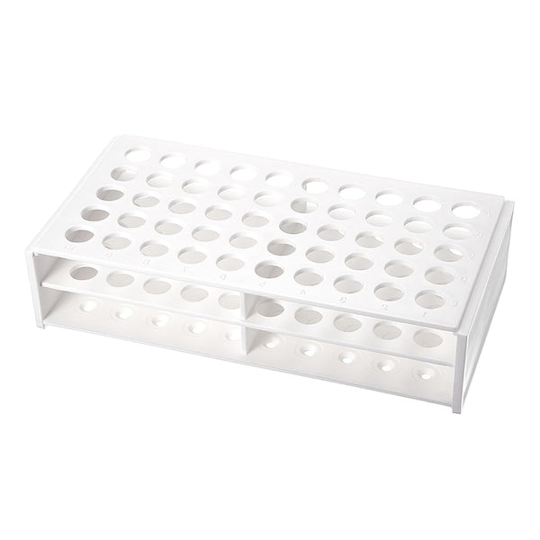 YOKIVE Tube Rack Holder, Polypropylene | Great for 1.5ml Lab Test Tube (White, 50-Sockets)