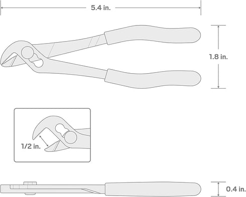 TEKTON 5 Inch Angle Nose Slip Joint Pliers (1/2 in. Jaw) | Made in USA PGA16005