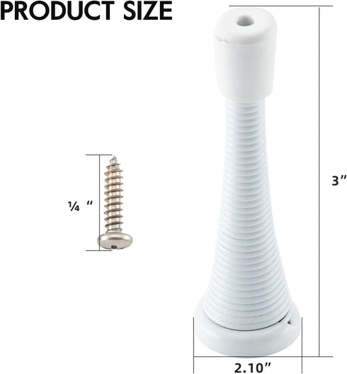 HOME MASTER HARDWARE 12 Pack Door Stoppers, White Rubber Door Draft Stopper for Bottom of Door, Heavy Duty Flexible
