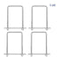 4 Sets 304 Stainless Steel Square U-Bolts, 3.15" Inner Width, 4.72" Length with Nuts for Trailer, Boat Industrial Parts