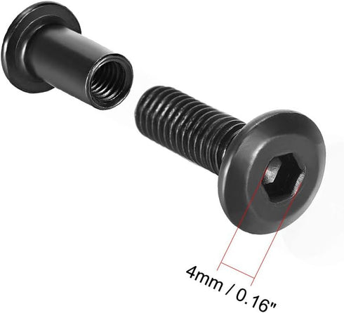 uxcell Screw Post Fit for 5/16"(8mm) Hole Dia, Male M6x10mm Belt Buckle Binding Bolts, 10 Sets