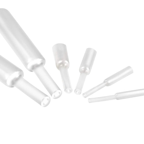 XHF 205 PCS 8 Size Length 3.5" Clear 3:1 Waterproof Automotive Electrical Heat Shrink Tubing Assortment Kit