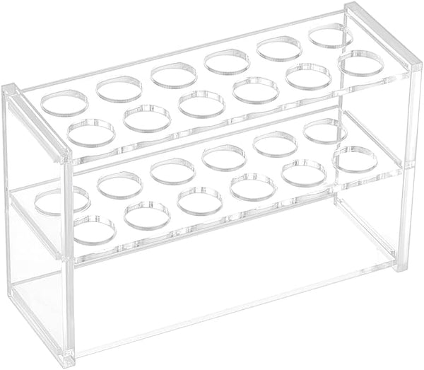 OLYCRAFT Clear Acrylic Test Tube Rack, 1.8x5.5x3.5 Inch, 12 Sockets Test Tube Display Stand for 10ml Test Tube