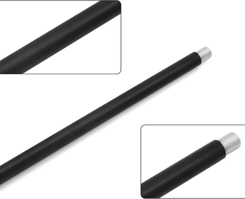 M10 5.9-inch 12-inch Antrader Threaded Extension Rod Black Lighting Fixture Stems with Sloped Ceiling Adapters