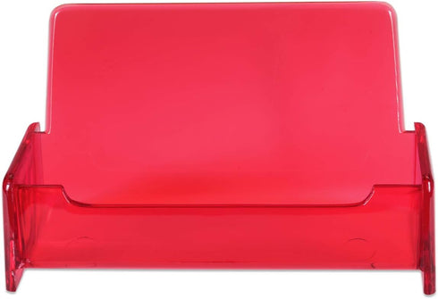 Beauticom Standard Style Business Card Holder Organizer Stand Display for Offices, Receptionist, Salons, and Businesses (Red, 1 Piece)