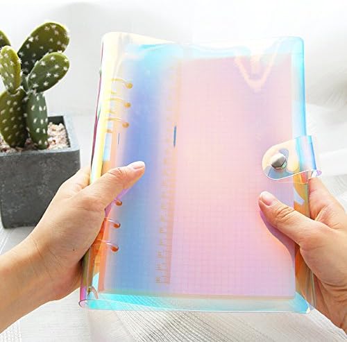 Index Tabs for A5/A6 6-Holes Cover Round Ring View Binder File Folder Loose Leaf Sheet Protectors (Laser Cover,