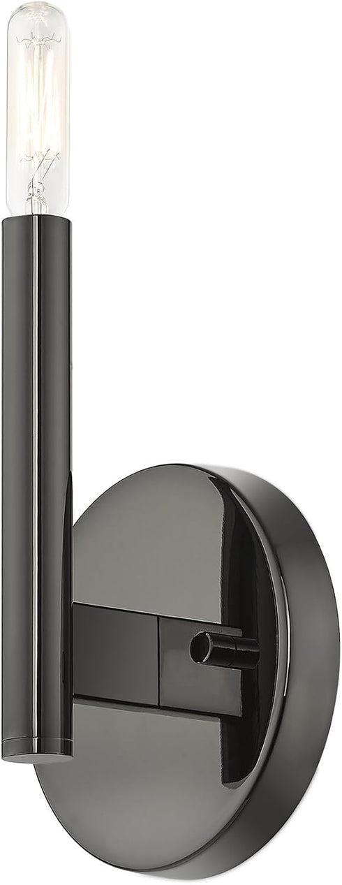 51171-46, Livex Lighting, Copenhagen, Single ADA Sconce, Black Chrome