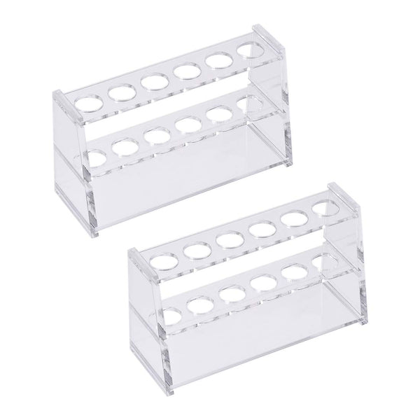uxcell Acrylic Test Tube Holder Rack, 6 Wells for 10ml Centrifuge Tubes, Clear, 2 Pcs