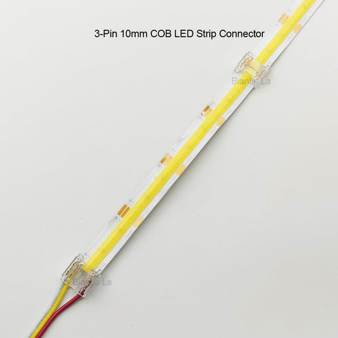 3-Pin 10mm COB LED Strip Connector Kit for Solderless Strip-to-Wire and Strip-to-Strip Joints (Pack of 25)