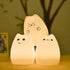7-Color Cat Night Light, USB Rechargeable Silicone Cute Night Light for Kids Baby Children, Changing LED Cat Lamp