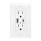 Maxxima 15A USB Wall Outlet Receptacle, 30W Power Delivery QC 3.0 with 2 Standard Outlets