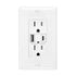 Maxxima 15A USB Wall Outlet Receptacle, 30W Power Delivery QC 3.0 with 2 Standard Outlets