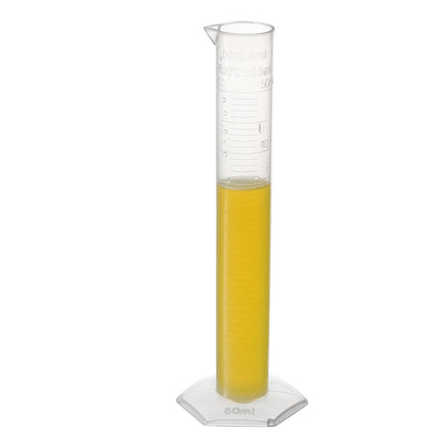 uxcell 50ml Plastic Graduated Cylinder, Clear Hex Base Flask, Science Test Tube Beakers, 3pcs for Lab Home