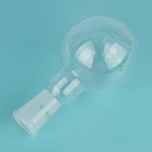 Single Neck 1 Neck Glass Lab Flat Bottom Boiling Flask, 250 ml, 24/40 Standard Taper Outer Joint