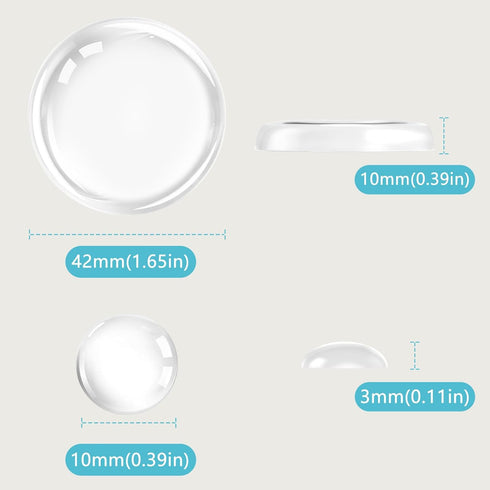 Door Stoppers for Wall, 1.65" Set 8Pcs Door Knob Wall Protector and 90pcs Cabinet Door Bumper Clear, Rubber Pad Self Adhesive Quiet Bumpers for Shower Door, Electronics, Cutting Board