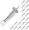 HOMOTEK 20 Pack Heavy Duty Solid Rigid Door Stop | Satin Nickel Door Stopper with Soft Rubber Tip