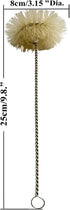 NewFerU Stainless Steel Soda Bottle Cleaning Brush in Natural Boar Bristle Wool Tip, Long Handle, Flexible Bendable